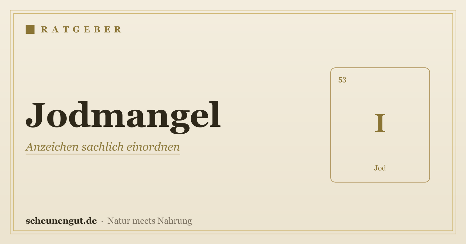 Jodmangel: Anzeichen einer knappen Versorgung – Ratgeber von Scheunengut