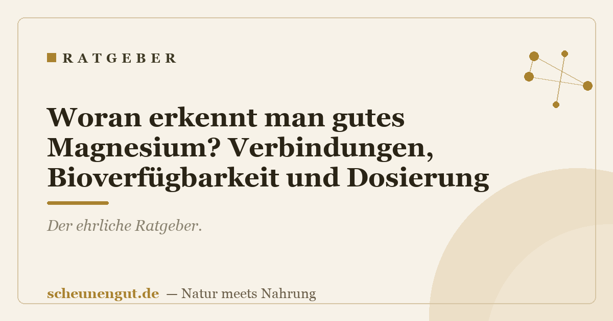 Woran erkennt man gutes Magnesium? Verbindungen, Bioverfügbarkeit und Dosierung
