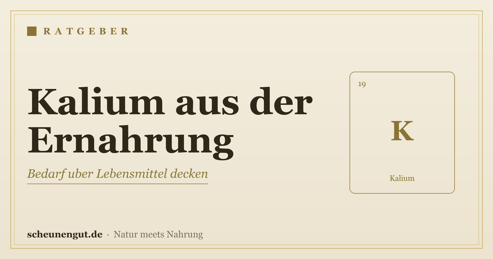 Kalium: Bedarf uber die Ernahrung decken - Ratgeber von Scheunengut