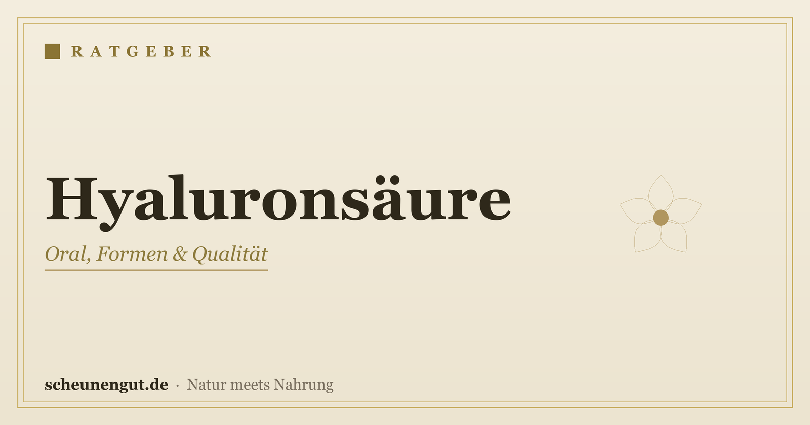 Hyaluronsäure: oral, Formen & Qualität – Ratgeber von Scheunengut