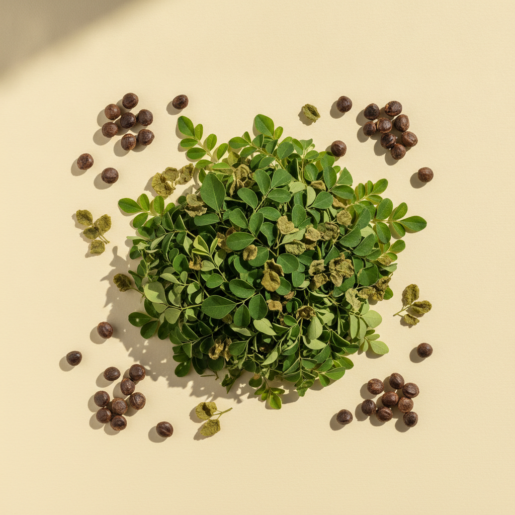 Rohstoffe: fresh moringa leaves, dried moringa leaves, moringa seeds