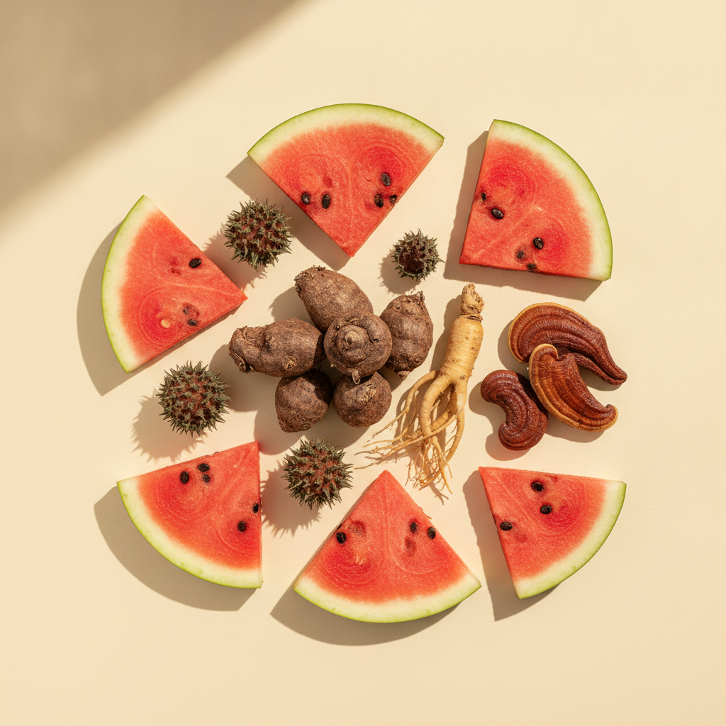 Rohstoffe: maca root, tribulus terrestris fruit, ginseng root, cordyceps mushroom
