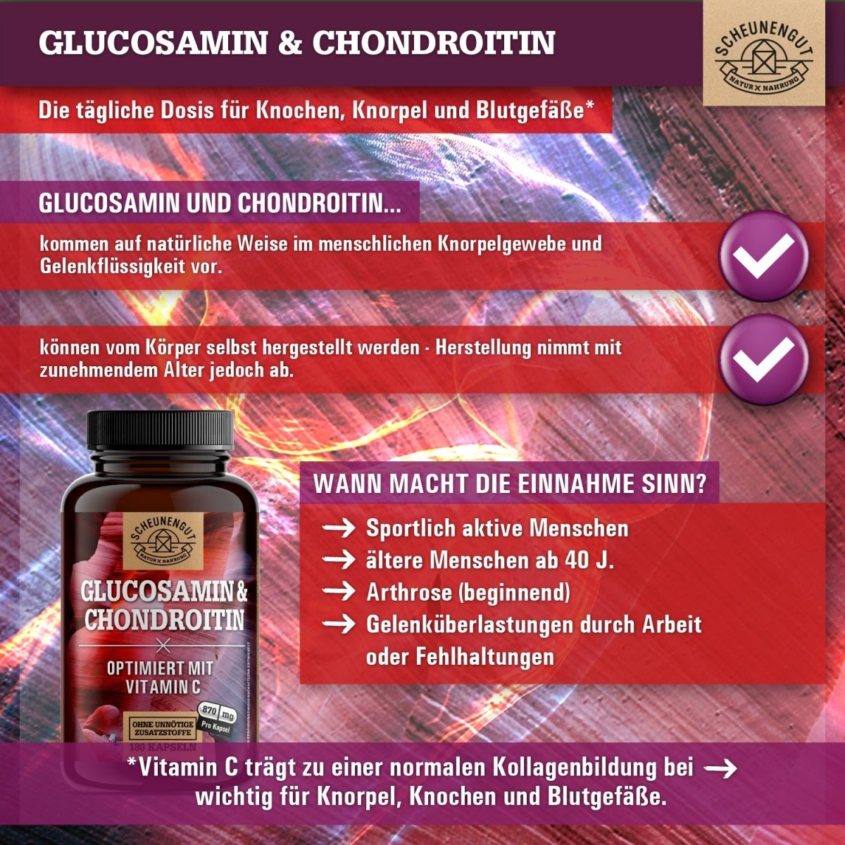 Glucosamin & Chondroitin optimiert mit Vitamin C Scheunengut Shop