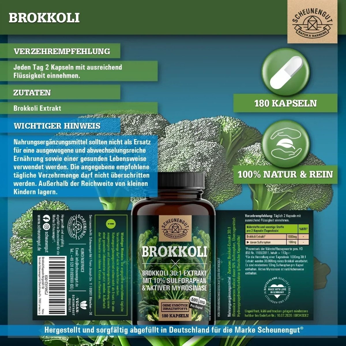 Natürliche Sulforaphan Quelle (mindestens 10%) mit aktiver Myrosinase Scheunengut - Shop