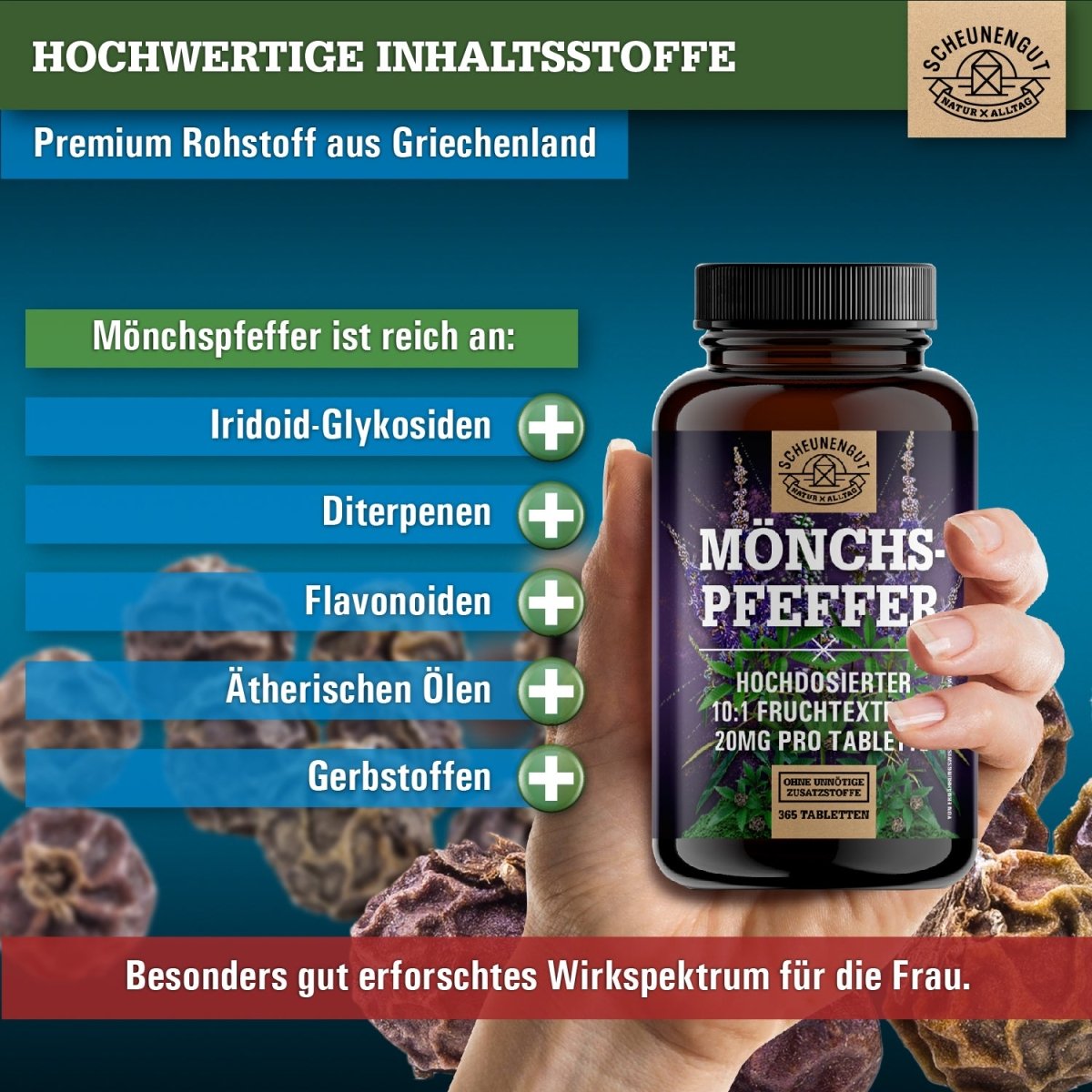 Original Vitex Agnus Castus besonders hochdosiert auf 5:1 Scheunengut Shop