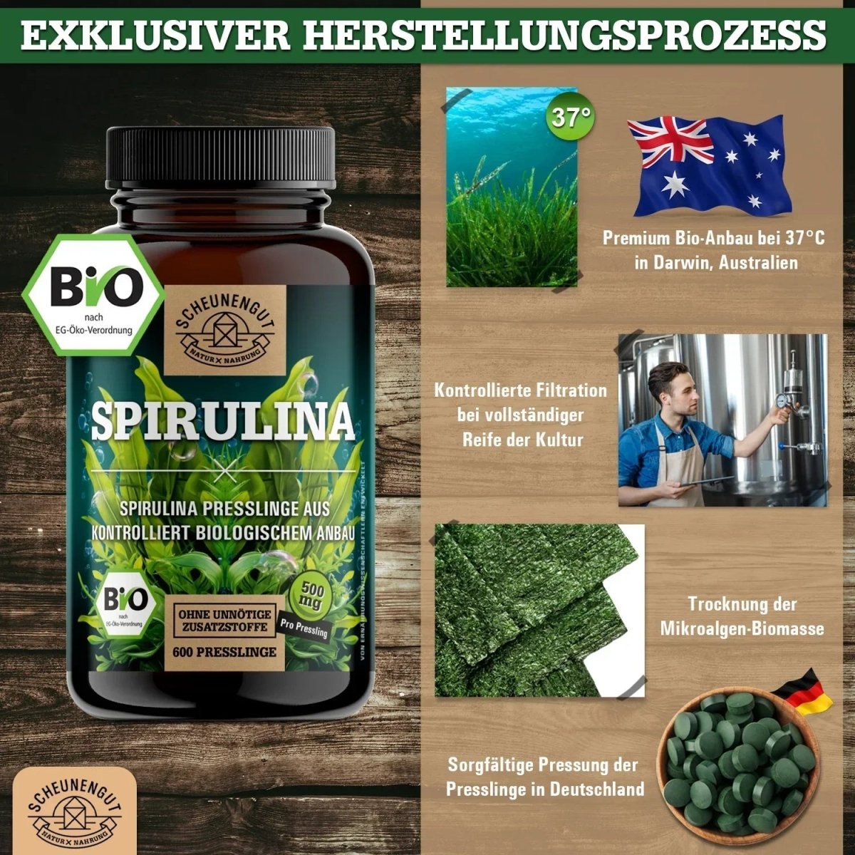 Presslinge aus kontrolliertem Anbau in Darwin, Australien Scheunengut - Shop