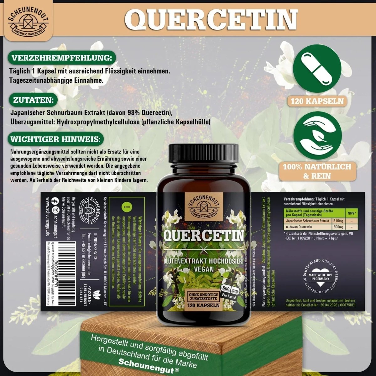 Sophora Japonica Extrakt mit garantierten 98% Quercetin Scheunengut - Shop